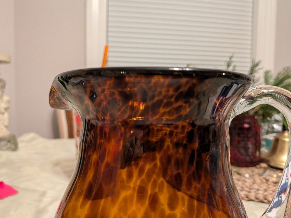 Beautiful Tortoise shell Lipped Pitcher With Applied Handle