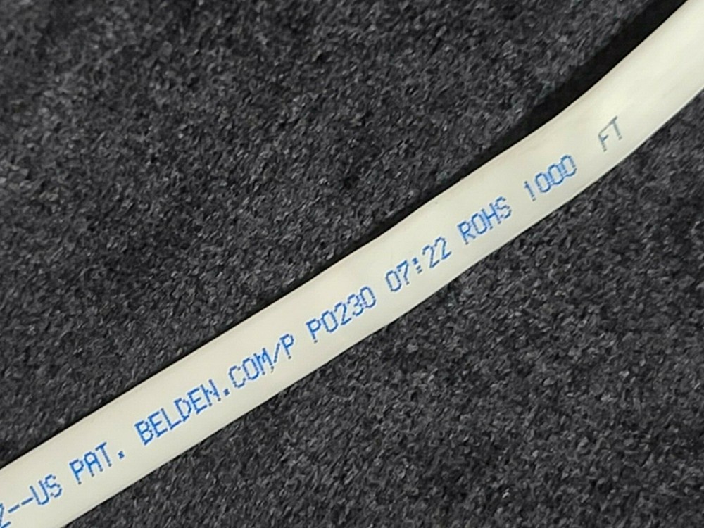 Belden 1874A 23/4P CAT6+ Bonded Pair Flat Network Cable CMP Plenum White /50ft