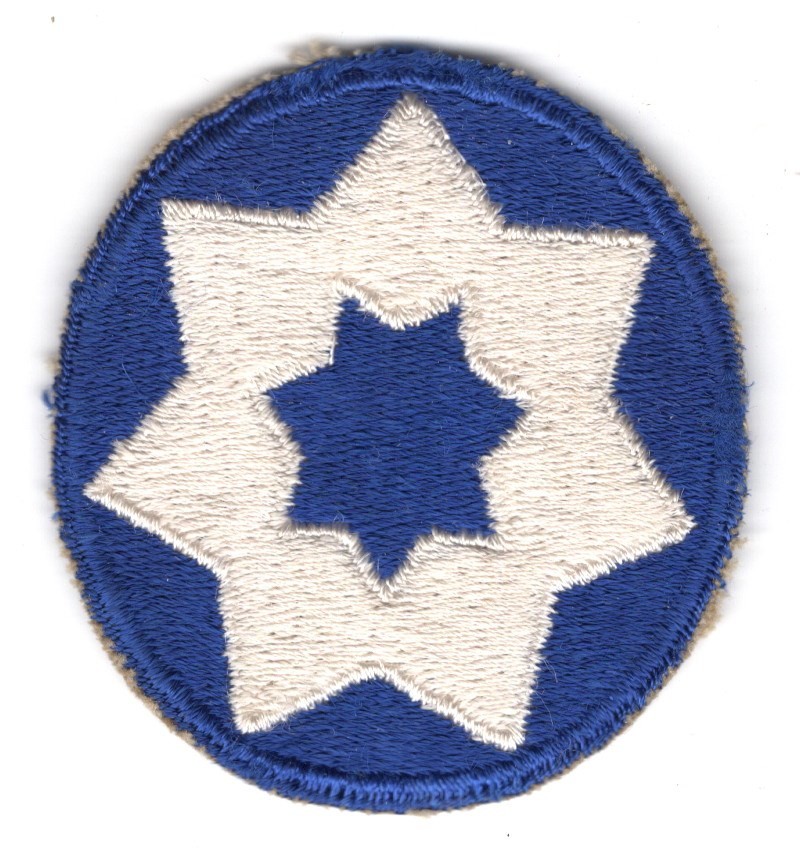 Army Patch: 7th Service Command - cut edge, WWII era