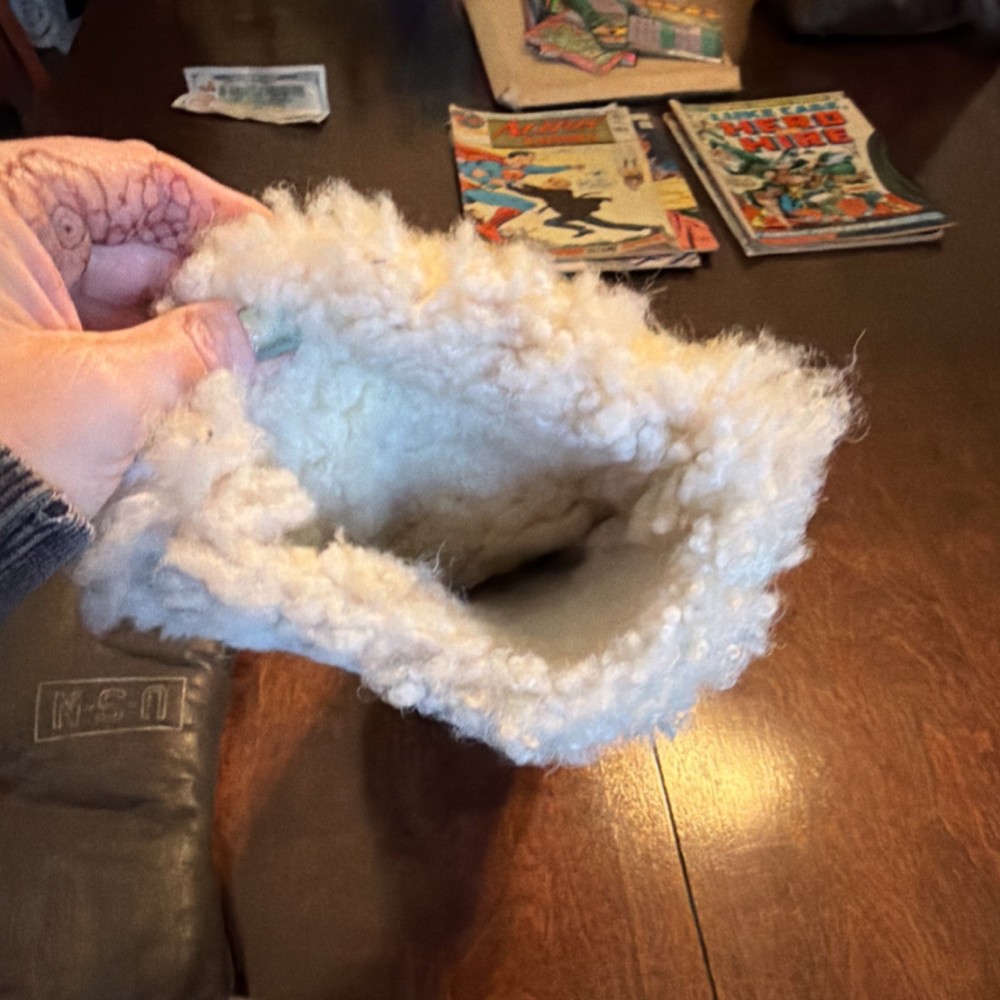 2 RIGHT HAND WWII USN Leather Shearling Mittens Large Original Military Gear