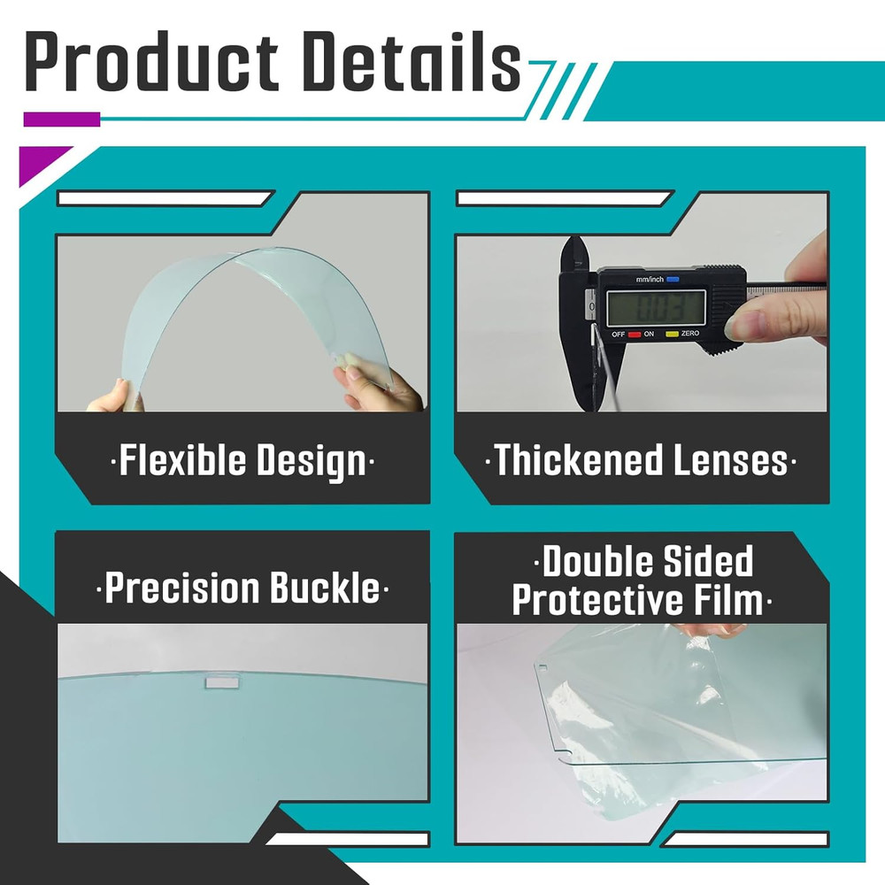 4 Pcs Face Shield Replacement Window for Premium Face Shield Mask, Protective Le