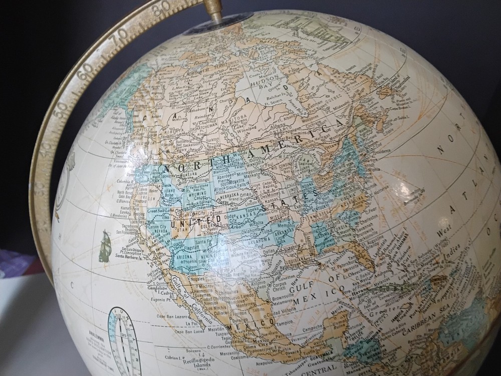 Crams Imperial World Globe. Learning Geography Excellent Condition
