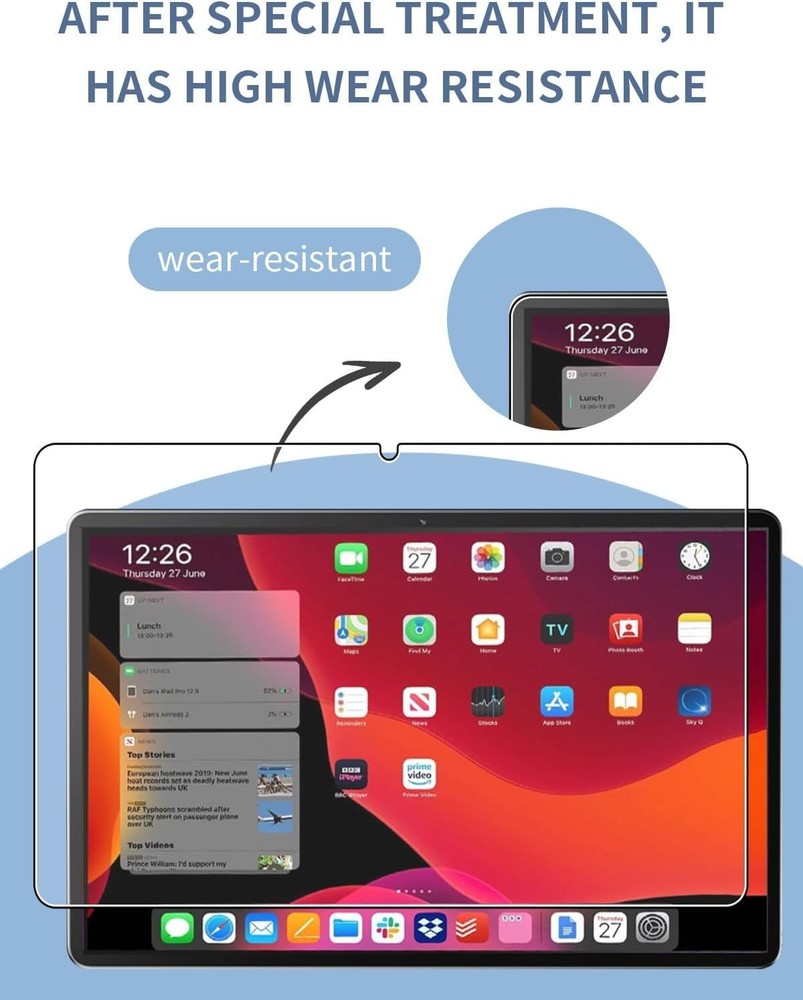 (2 Pack) FEONAL D126 11 Inch Android 15 Tablet Screen Protector Tempered Glass