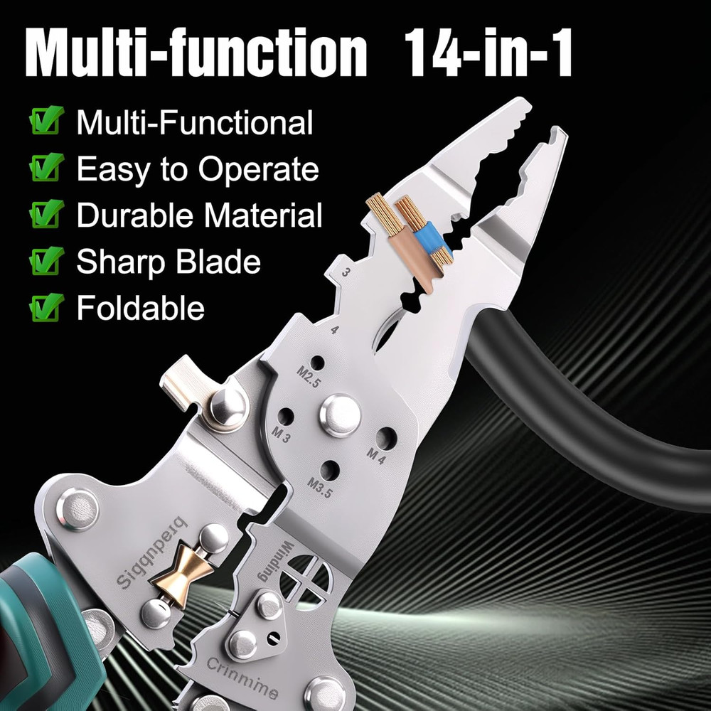 Multi-Function Foldable Wire Stripper Voltage Tester Professional Multi-Tool