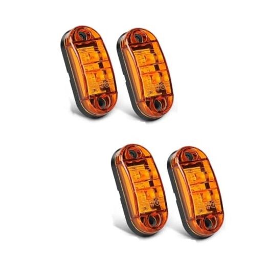 4 Pcs 2.5 Inch 9-30V side tail lights, 2 Diode Waterproof LED, E4 trailer side