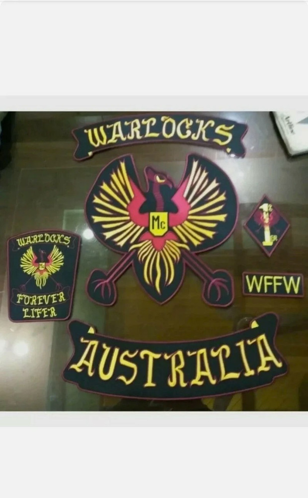 WARLOCKS  AUSTRALIA MC JACKET 35CM IRON ON EMBROIDERED 06 PCS SET