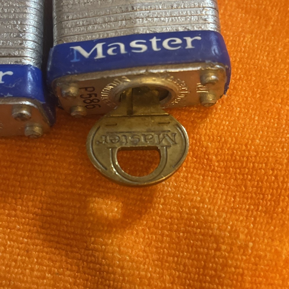 2x Master Lock Padlocks #7 Same Key For Both USA Master Lock Milwaukee 1 Key