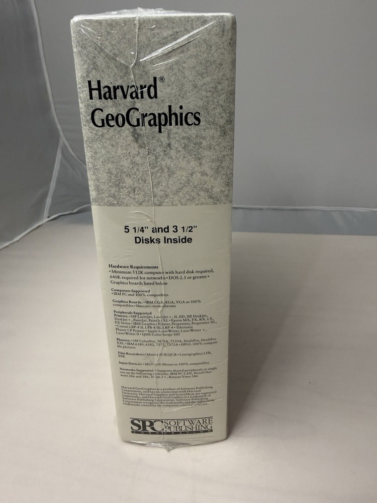 Harvard Geographics Version 1.0 DOS Software Publishing Corporation- Sealed