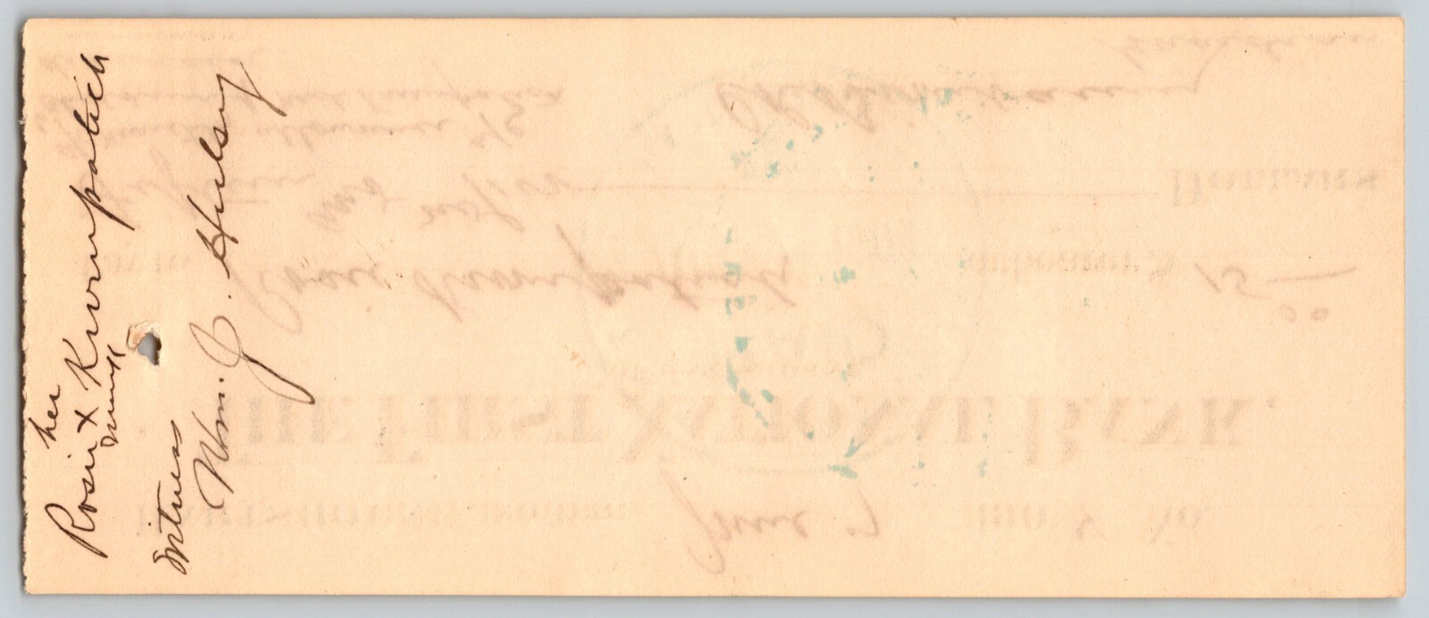 Hartshorne, OK Indian Territory 1904 FNB Bank Check VGC Scarce