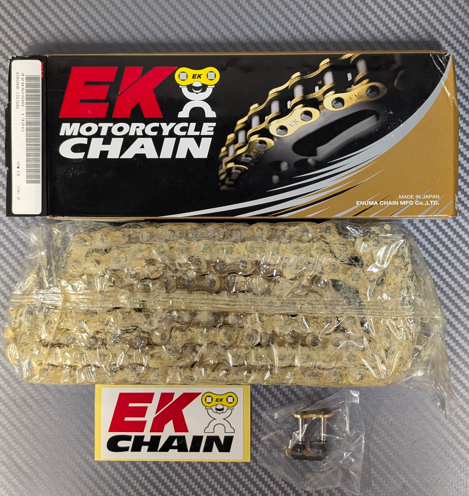 EK GOLD Chain 428SHDR-132G Made in JAPAN CRF100+125 RM85 YZ85 KTM 85SX HUSQ 85TC