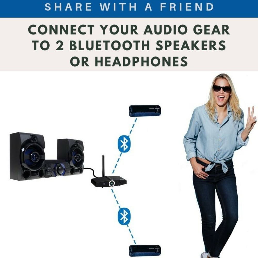 New Bluetooth Transmitter Range Extender for TV home stereo Headphones Speakers