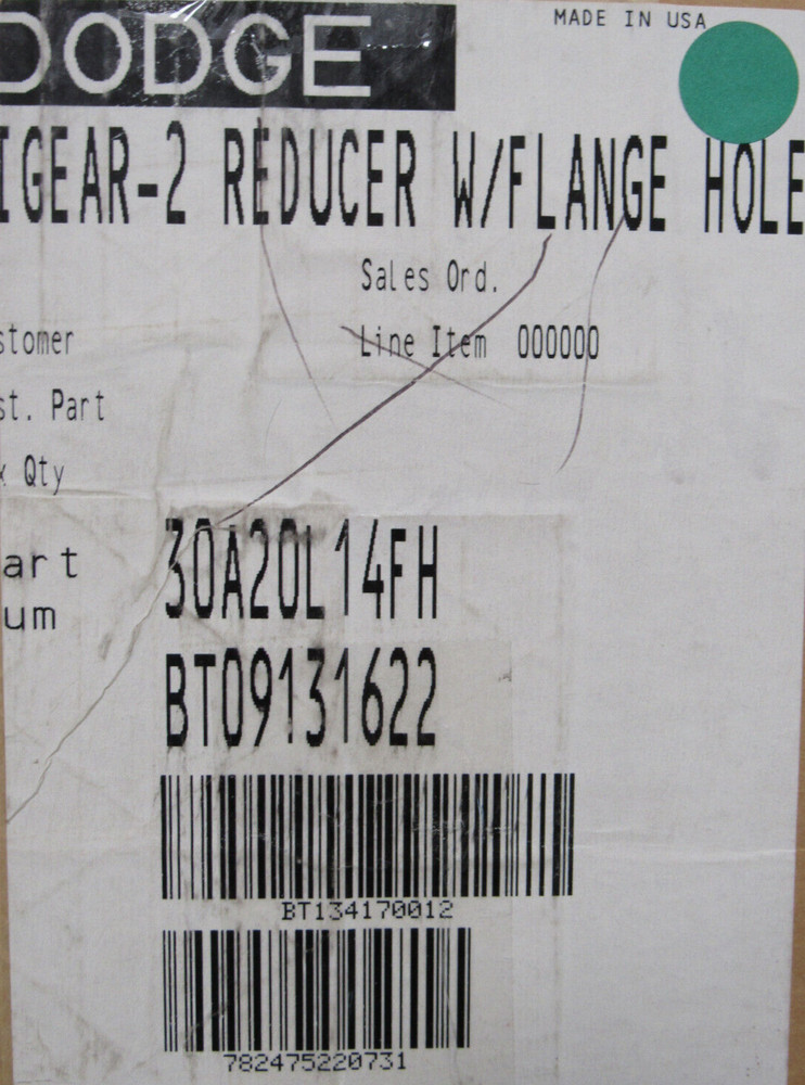 NEW DODGE 30A20L14FH GEAR REDUCER 20:1