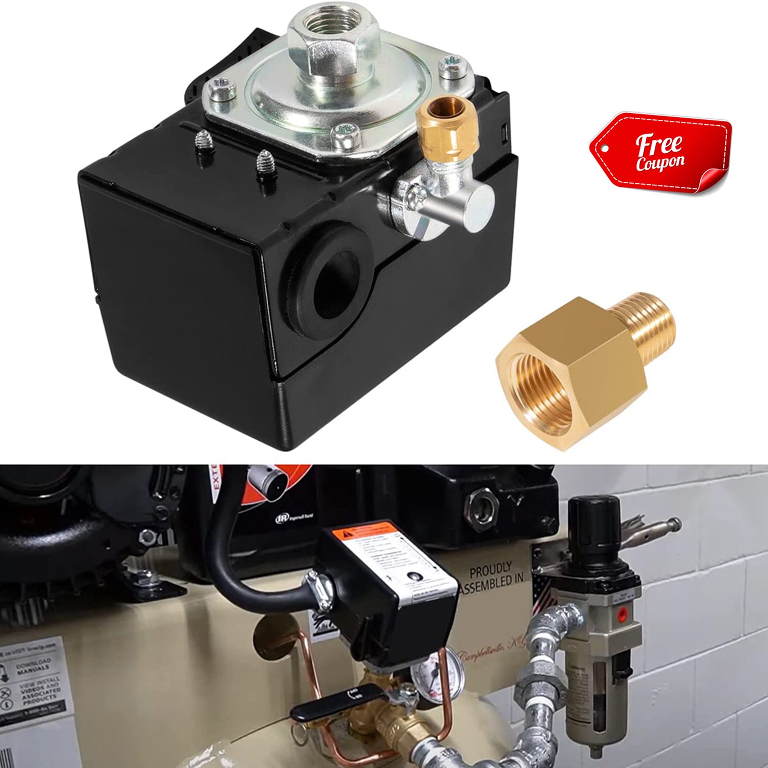 For Ingersoll Rand 23474661-C Pressure Switch Air Compressor SS3 & SS5 95-125PSI