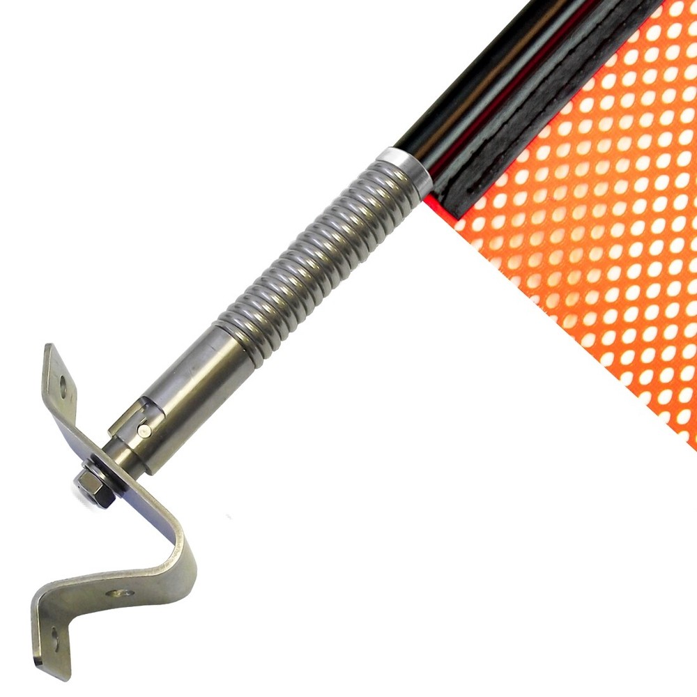 VULCAN Spring Warning Flag Kit - Universal Mounting Bracket - 18", 2 Pack - Mesh