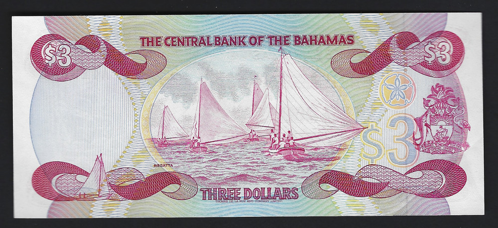 1974 Bahamas $3 Dollars #44a - Uncirculated