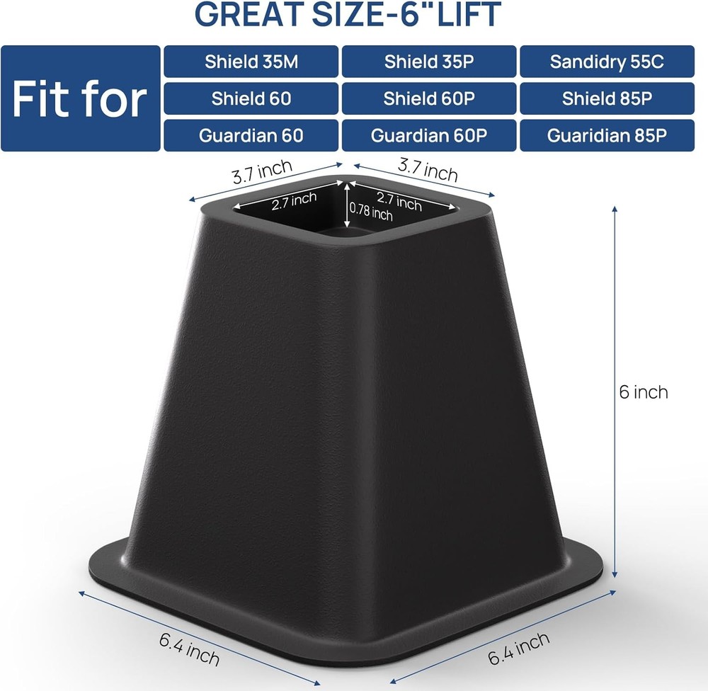 Argendon Crawl Space Dehumidifier Riser Kit 4-Pack, 6 Inch Heavy-Duty Universal