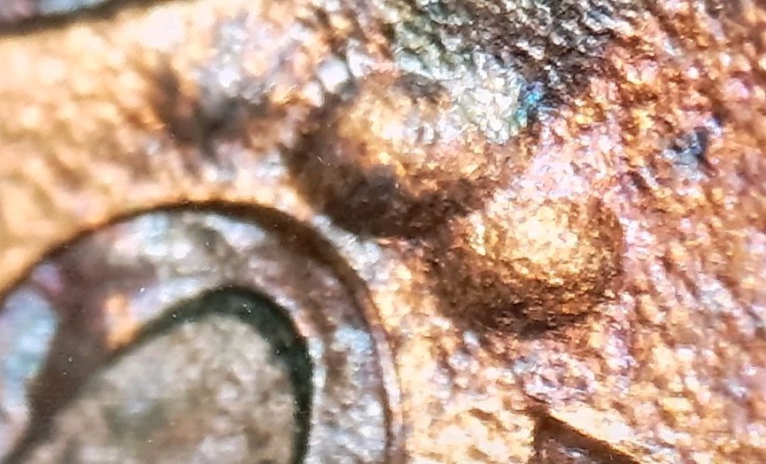 PAW PRINT MINT ERROR OR POST MINT DAMAGE?MACHINE DOUBLING, THIN COPPER LAYER#519