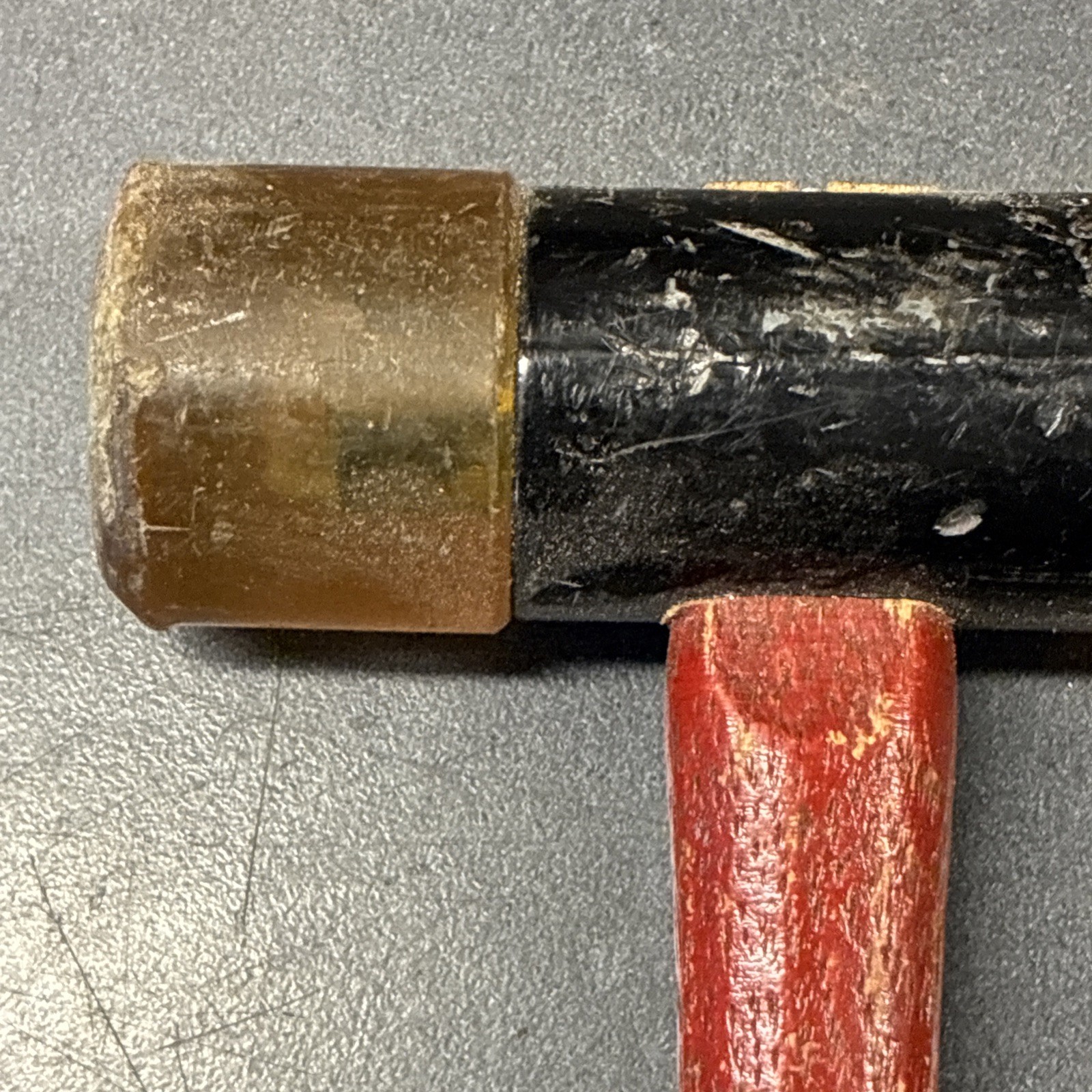 Vintage Stanley No 594 Plastic Double Soft Faced Hammer Mallet 10.5" Wood Handle