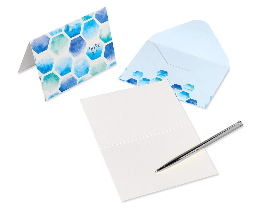 Papyrus Blank Cards w/ Envelopes, Hexagon Pattern, 14-Count