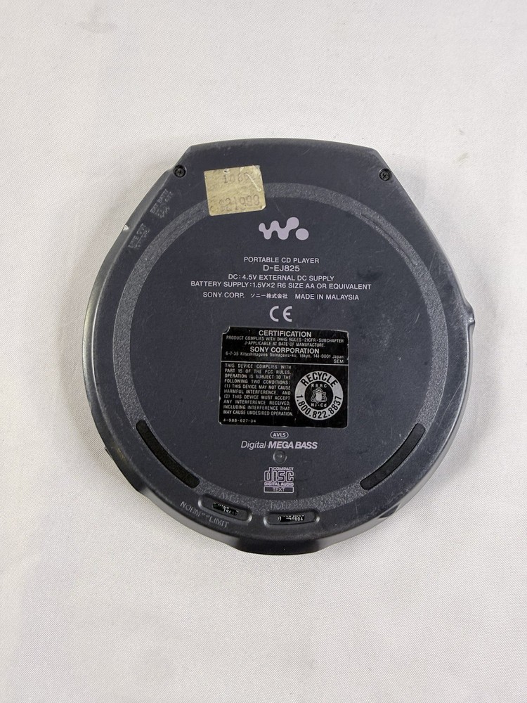 Sony D-EJ825 Portable CD Player And Adapter Working Condition, Needs Batteries