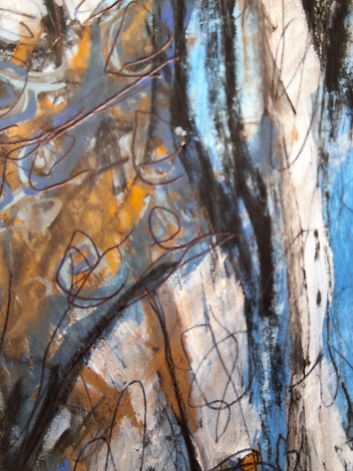 8.5x11 in Woman Remembering When Heavy 103 lb Paper Mixed Media Art