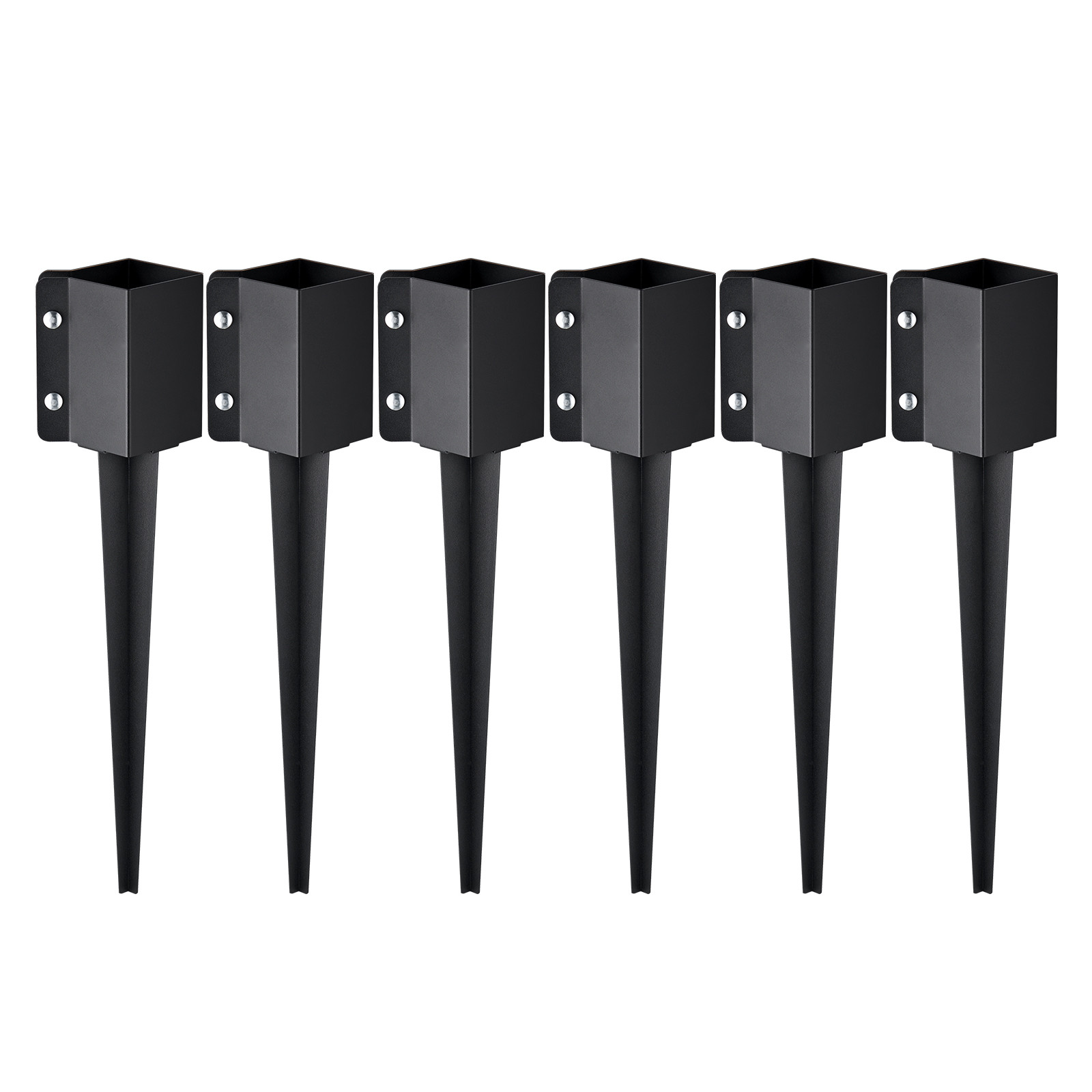 VEVOR Fence Post Anchor Ground Spike 6 Pack 24 x 4 x 4 In Metal Fence Stakes