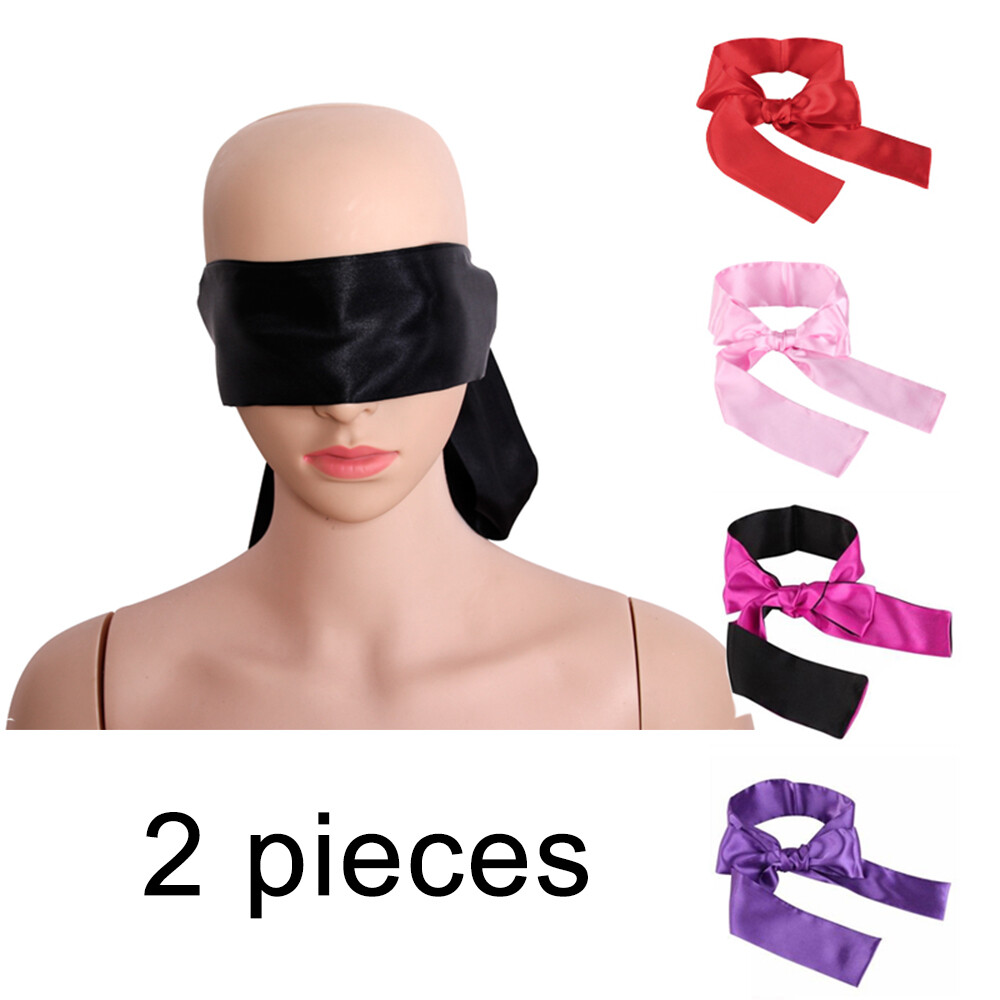 Cozy Feel Soft Multicolor Satin Blindfold Couple Game Love Cosplay mask 2 Pieces