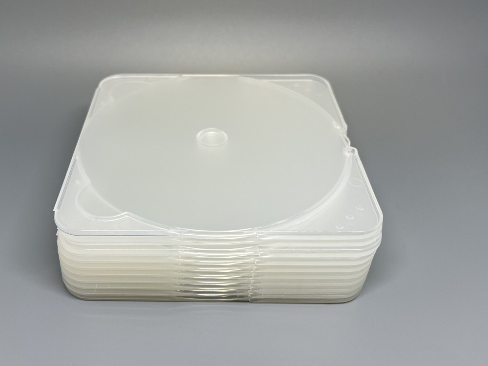 100 PCS NEW HIGH QUALITY SQUARE CD POLY CASES CD BOX, CLEAR, TRIMPAK