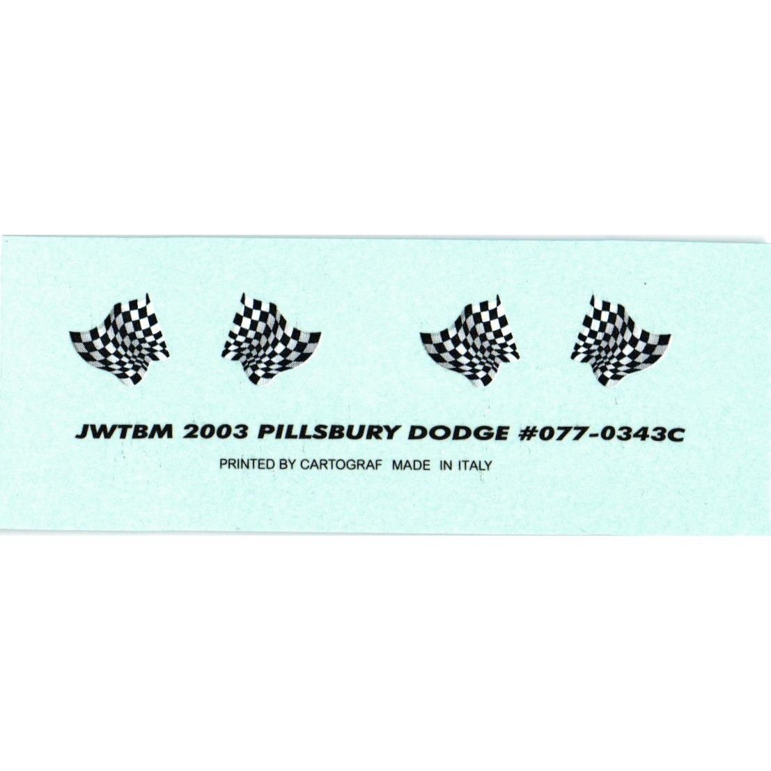 JWTBM John Andretti #43 2003 Pillsbury Dodge 1:25 Decal Set