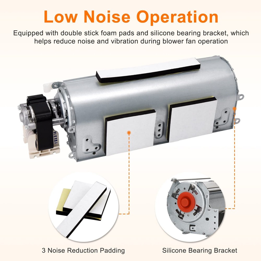 Replacement Fireplace Blower Fan Kit Compatible with Multiple Fireplace Brands