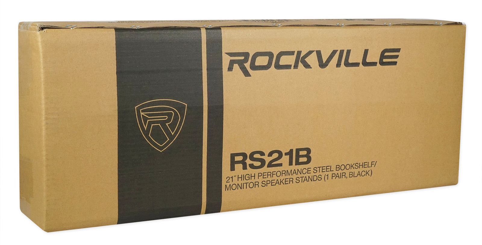 Pair Rockville RS21B 21" Steel Bookshelf Speaker/Studio Monitor Stands - Black