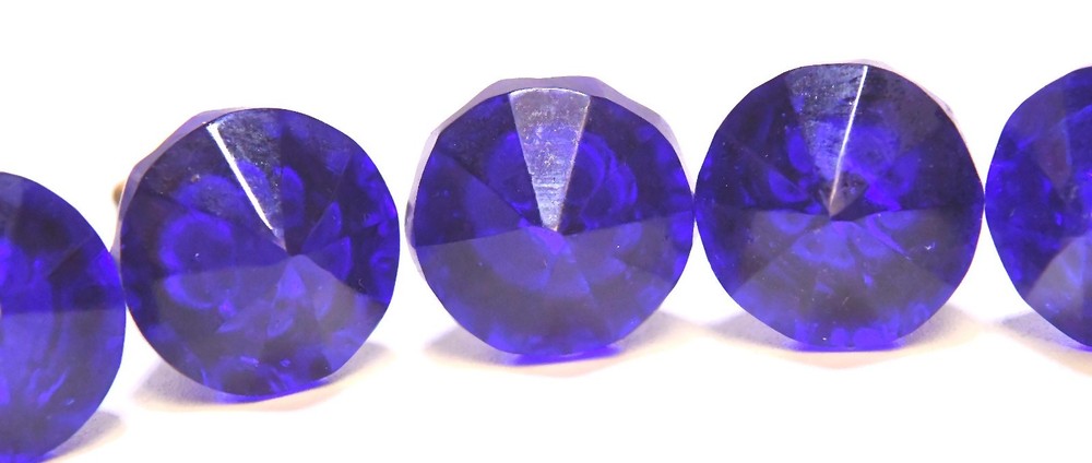 RARE 6 VINTAGE COBALT BLUE GLASS DRAWER PULLS KNOBS