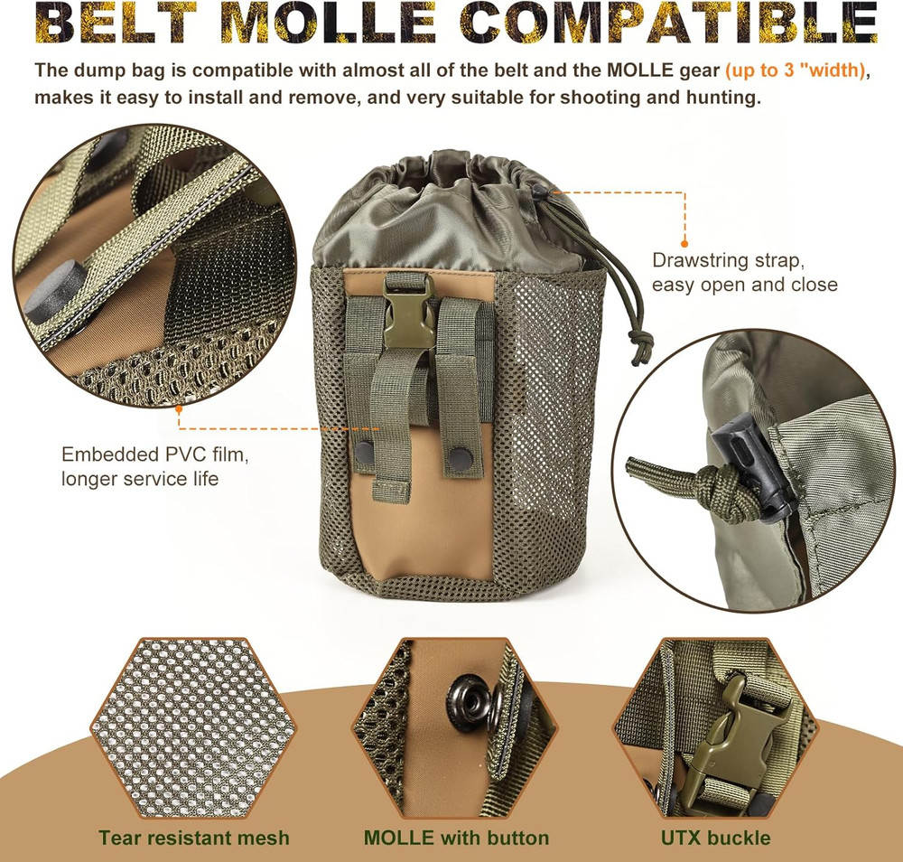 Ultralight Saddle Hunting Dump Bag Silent Noiseless Fabric Drawstring Closure