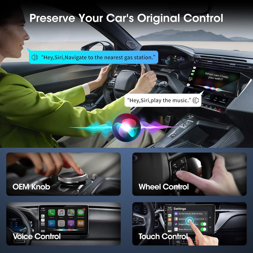 Wireless Carplay Adapter for Iphone, Convert Wired to Apple Carplay Wireless Ada