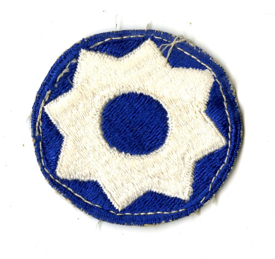 8th Service Command White Back Patch WWII Vintage Southern States