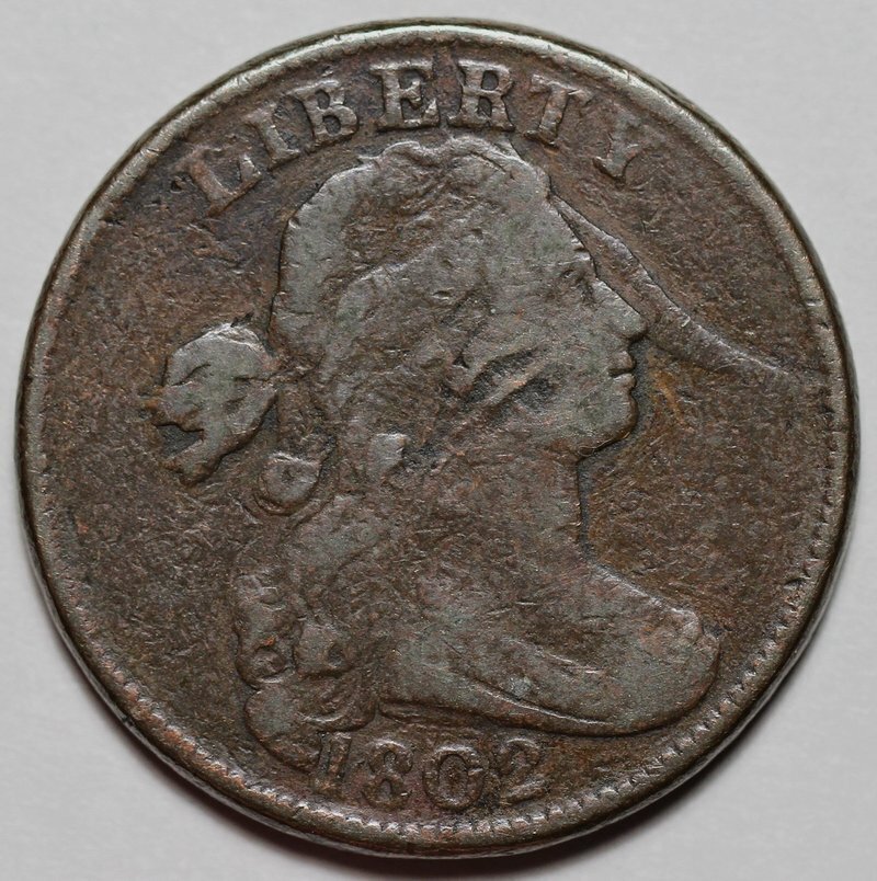 1802 Draped Bust Large Cent - Elephant Trunk - US 1c Copper Coin