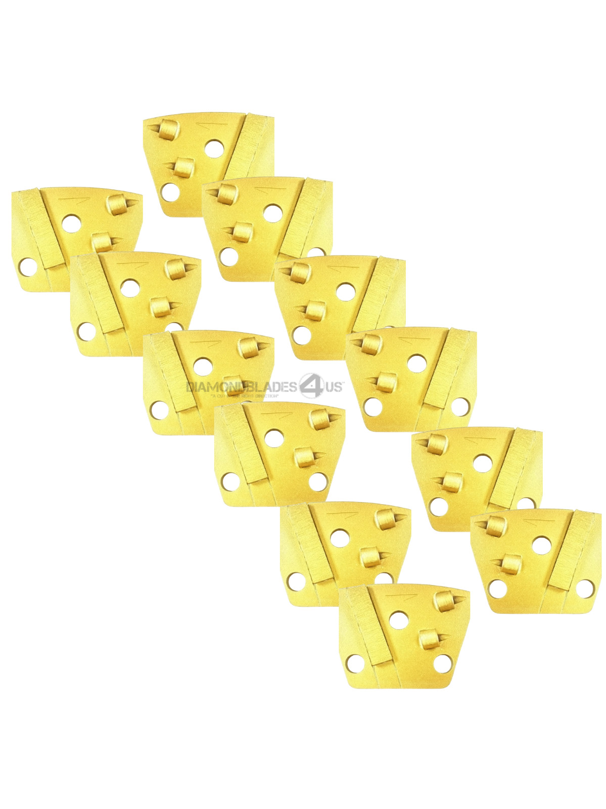 12 Pcs Trapezoid Grinding Pad 2*1/4 PCD Metal Bond Polishing Pads Concrete Stone