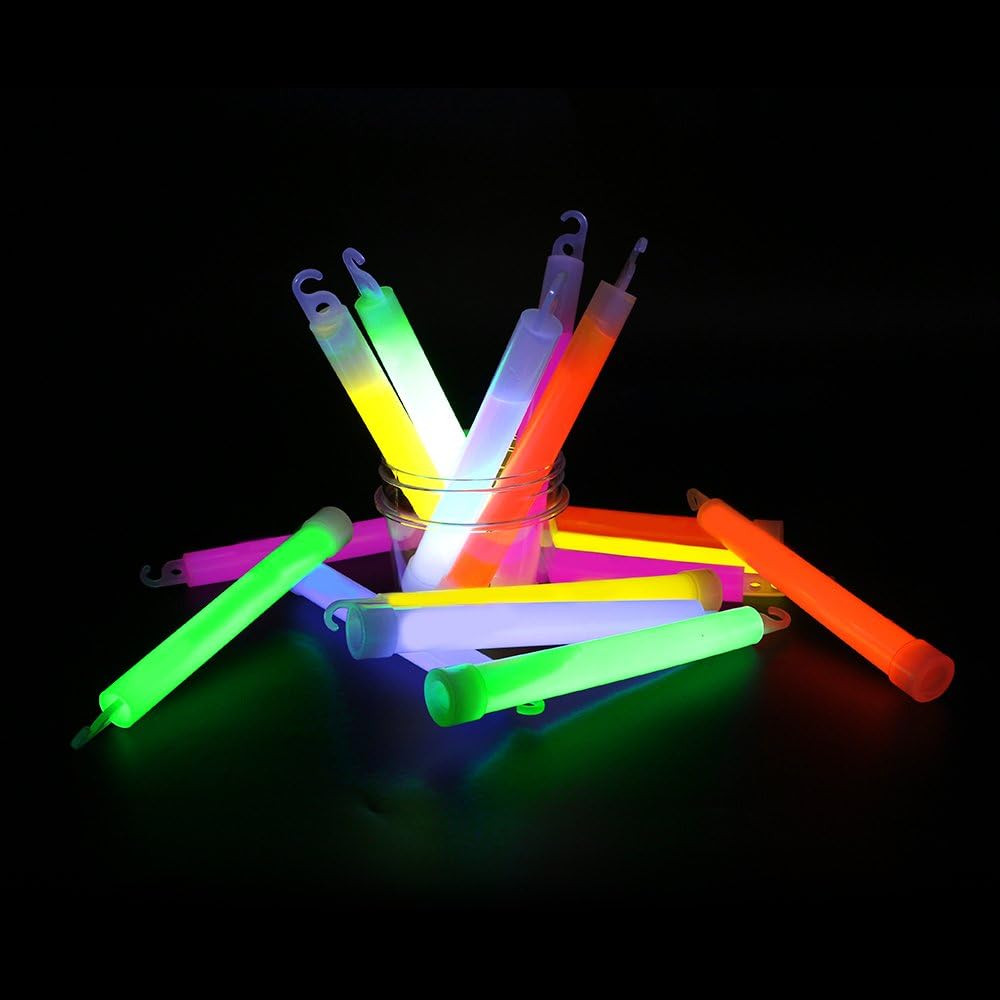 50 Pcs 6'' Premium Glow Sticks Bulk - Ultra Bright Large Glow Necklac