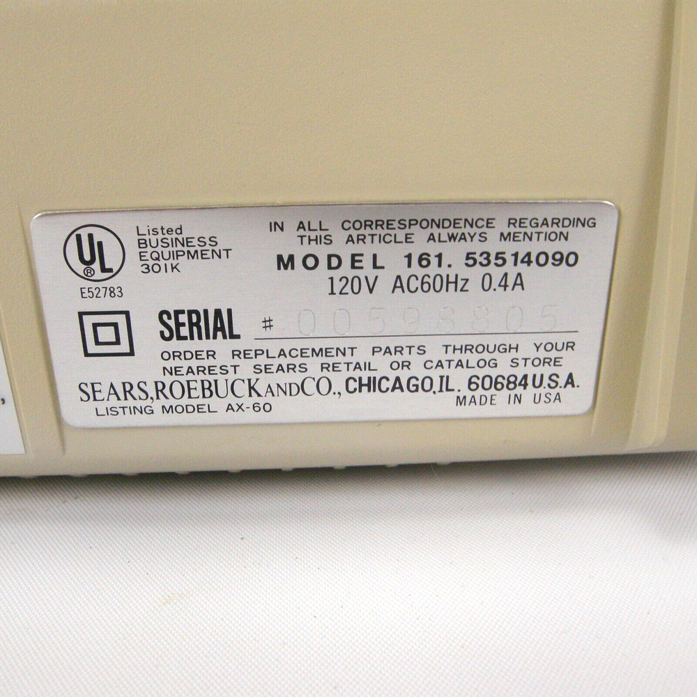 Sears Roebuck Portable Word Processing Typewriter 10K Text Memory - GC