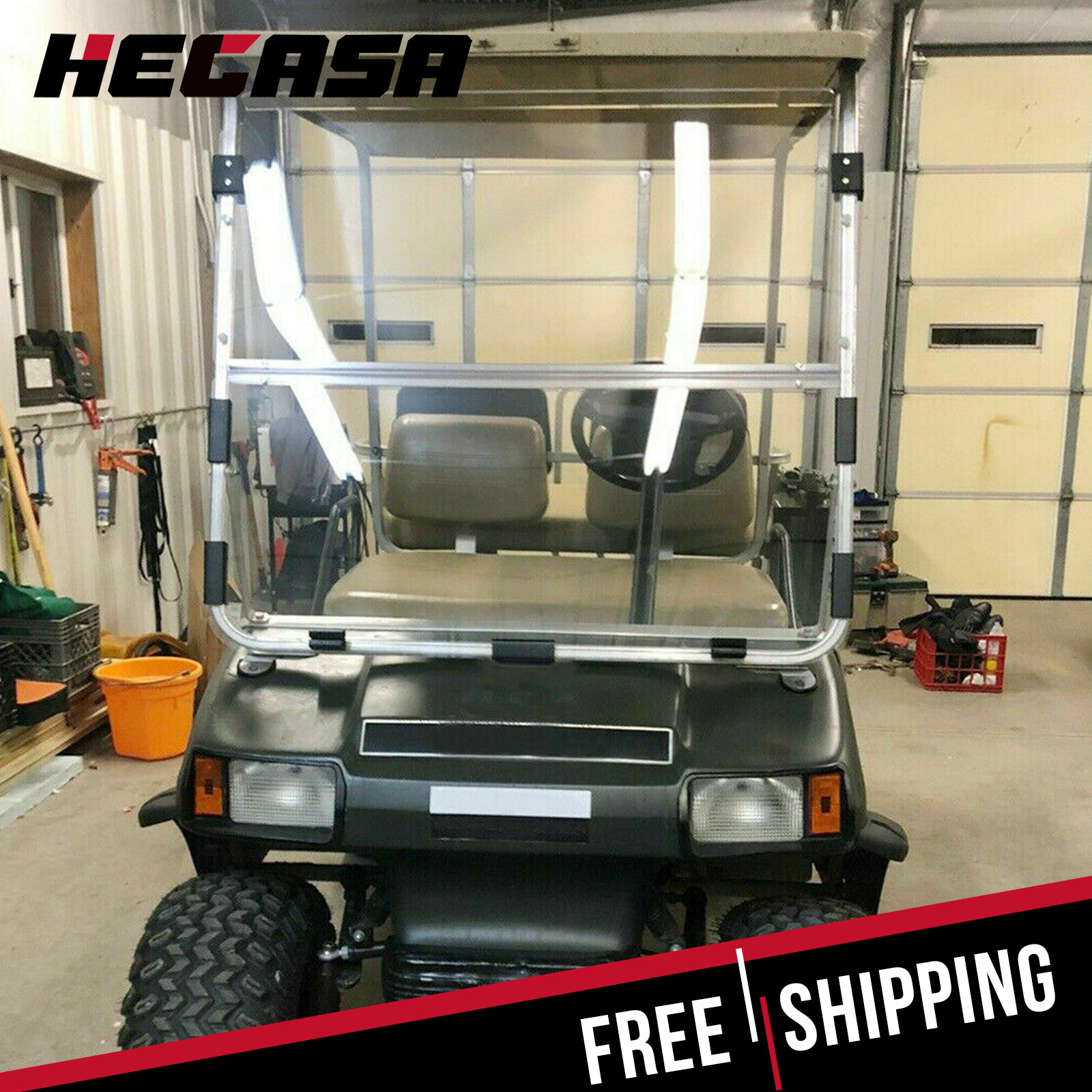 For Club Car DS 1982-2000.5 New Clear Golf Cart Windshield Folding Windscreen