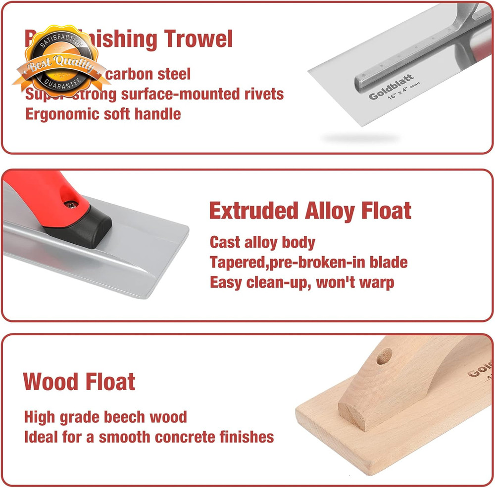 8pc Masonry Hand Tool Set Trowel Edger Float Groover Kit with Tool Bag