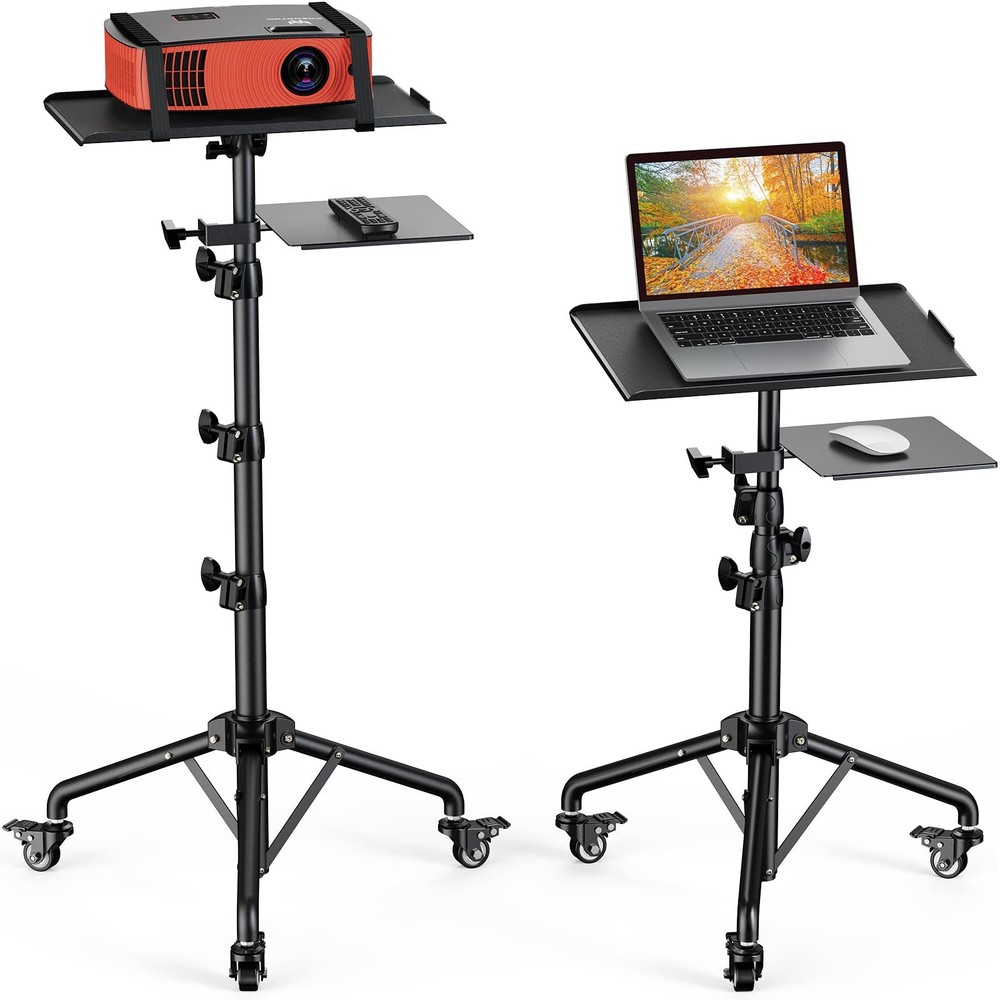 Amada Projector Stand with Wheels, Height Adjustable Rolling Stand with Tray,...