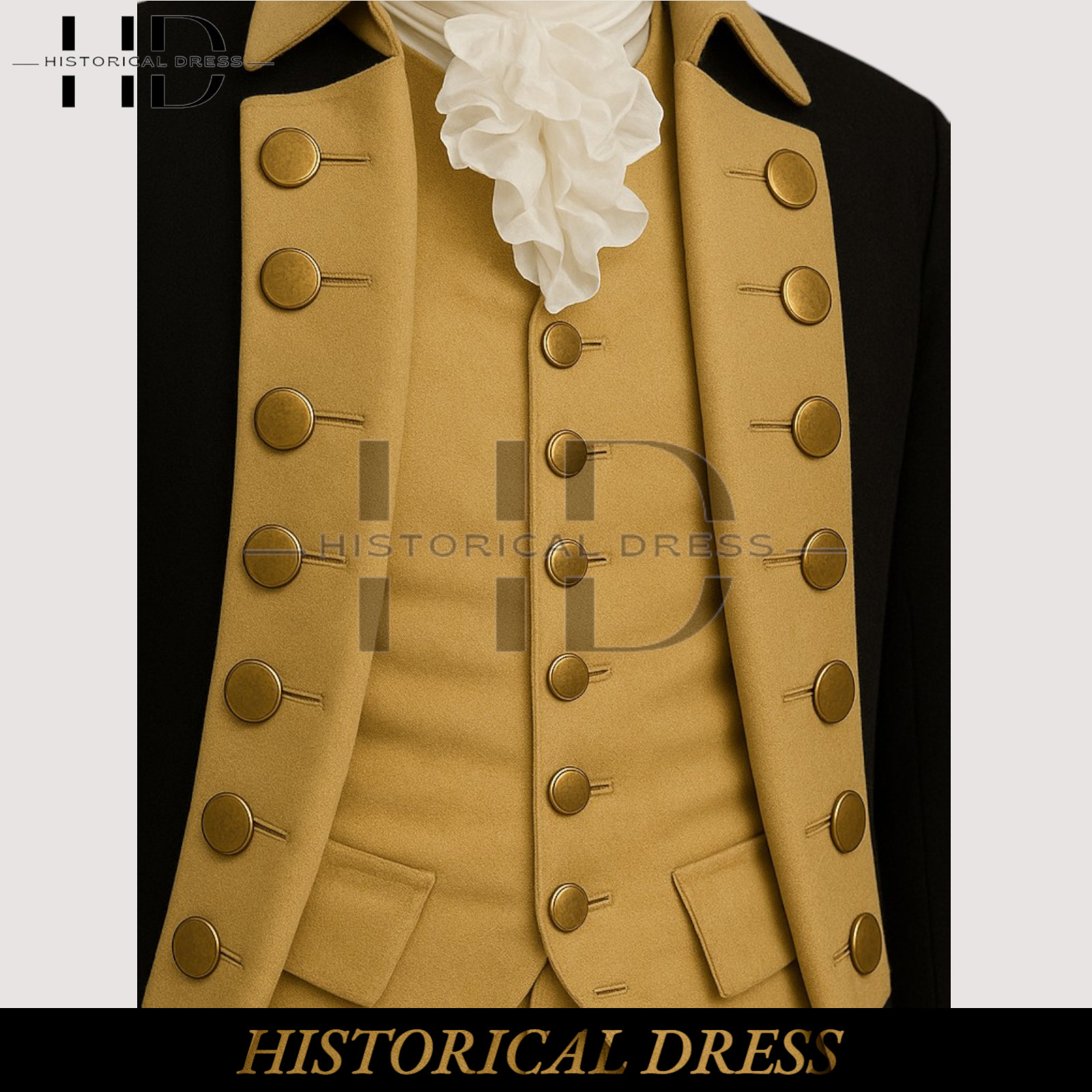 18th Century Officer Coat Revolutionary War Uniform Blue Wool Colonial Costume