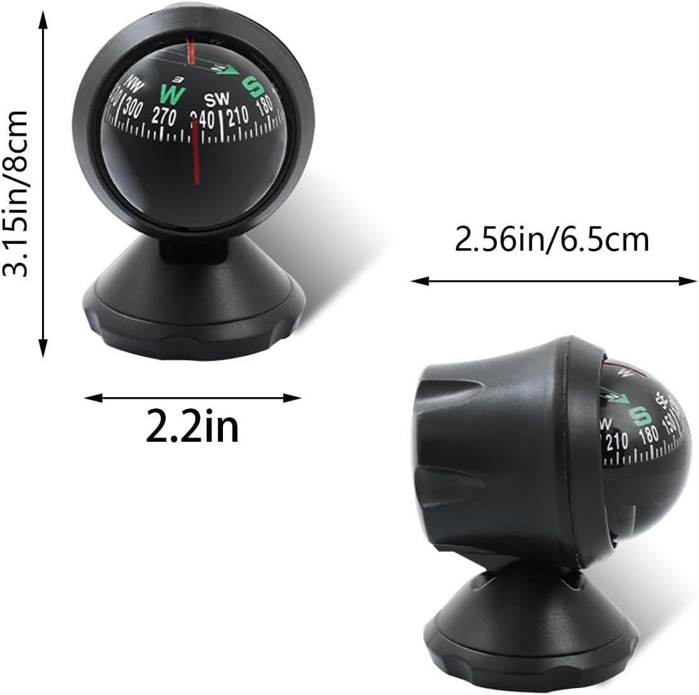 Compact ABS Car Compass Ball - Reliable Navigation for Vehicles and Beyond