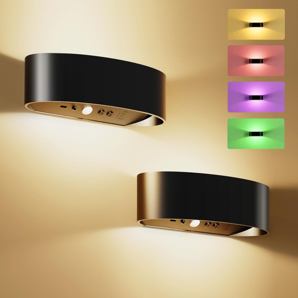 Motion Sensor Wall Light, 5000Mah Rechargeable Battery Operated Motion Sensor...