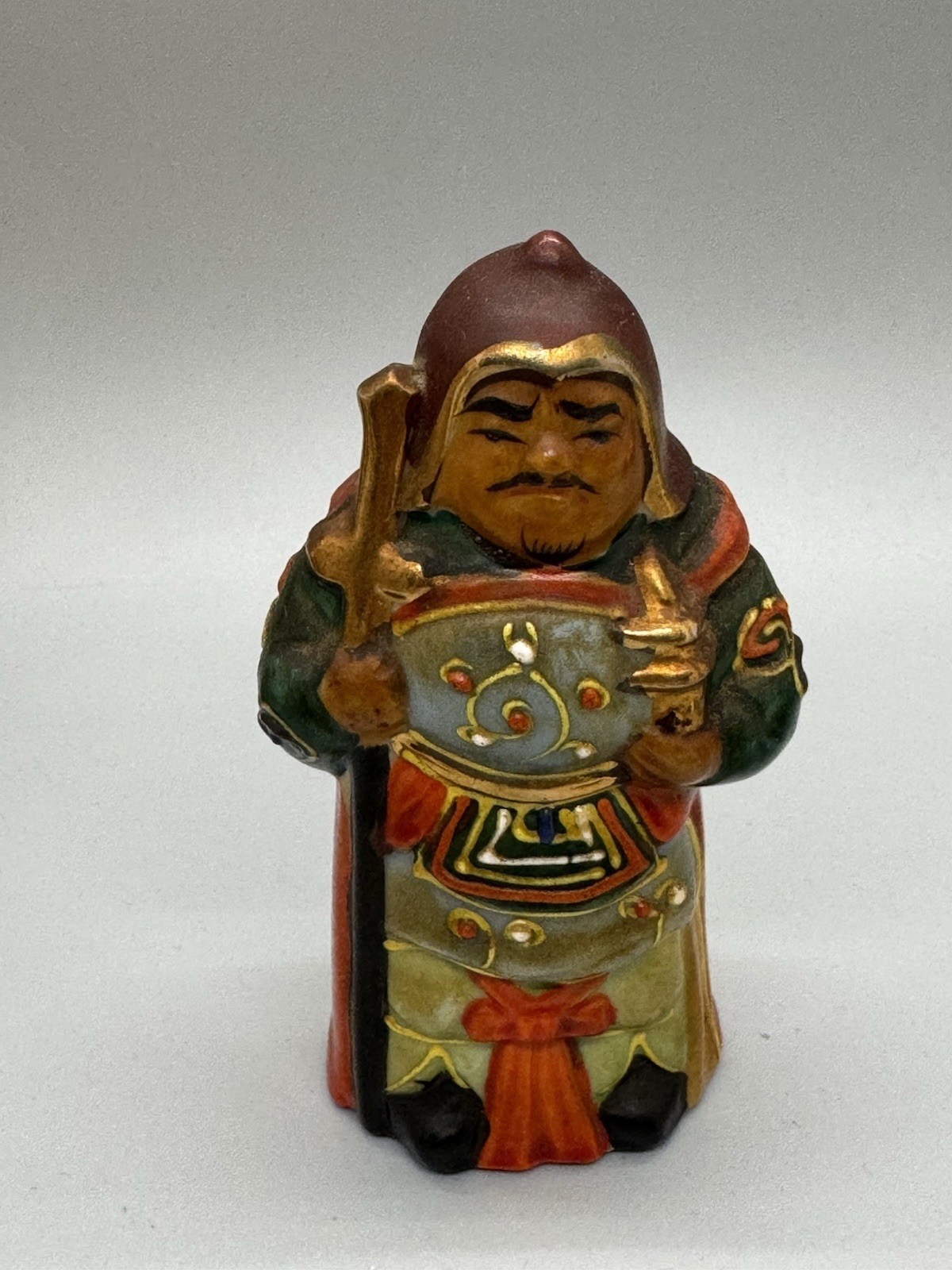 Vintage Kutani Moriage Japanese 7 Lucky Gods Porcelain Figurine Collection