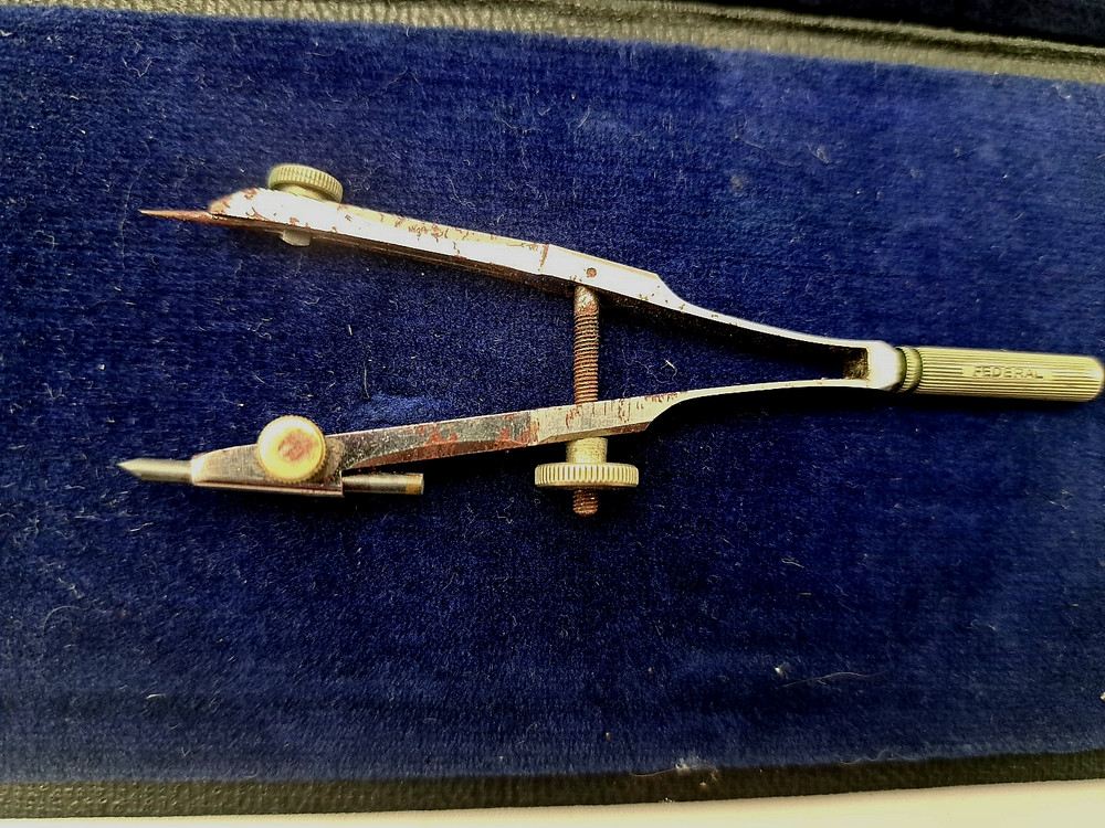 Charvos Drafting Set Engineering Mechanical Tools & Case 7 Piece Vintage READ