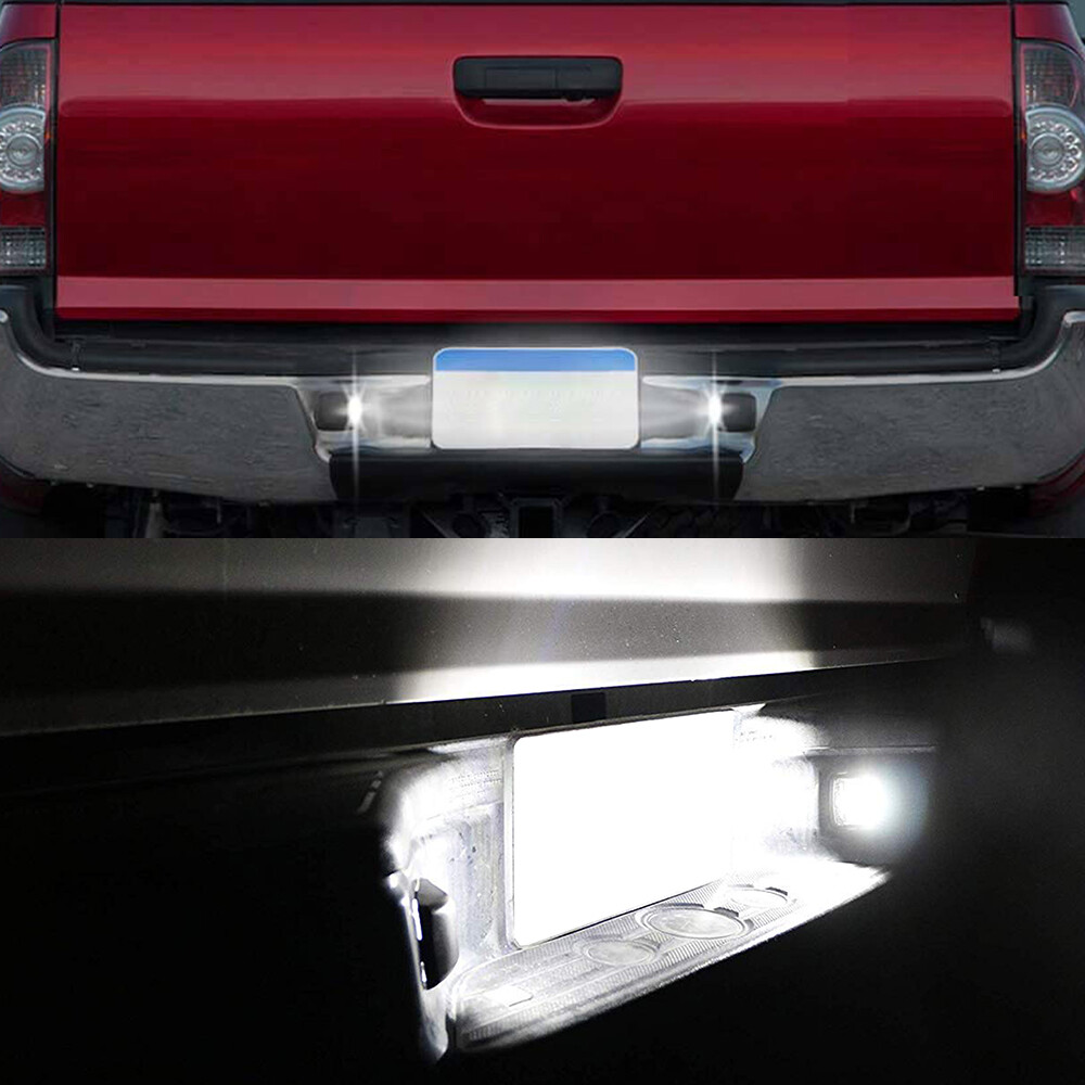 Pair LED White License Plate Number Lights For 2005-2015 Toyota Tacoma, Tundra