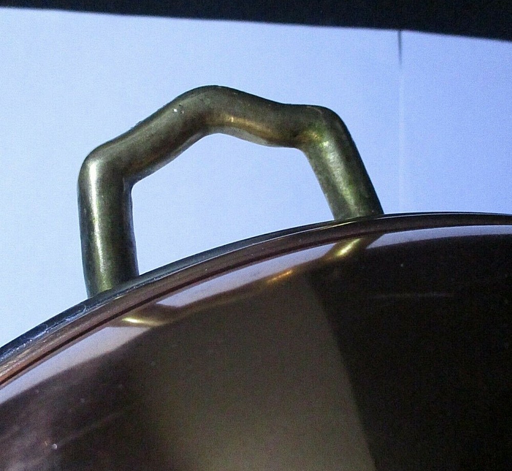 Double Handle, Solid Copper, Candy Kettle Pan Wok, 12.5" Diameter, Korea