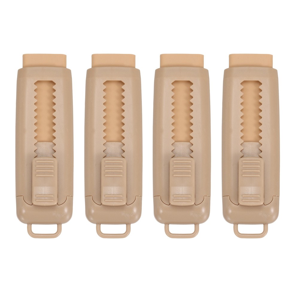 4Pack Erasers, Sliding Retractable Eraser Push Pull Pencil Erasers, Light Brown